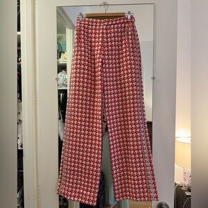 AREA Red and White Houndstooth Pants (NWOT)